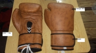 Cow Hide Grained Leather Boxing Gloves-Brown